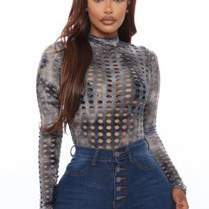 Fashion Nova Invasive Cut Out Body Suit Sz Medium